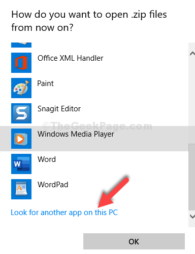 List Expanded Scroll Down Look For Another App On This Pc